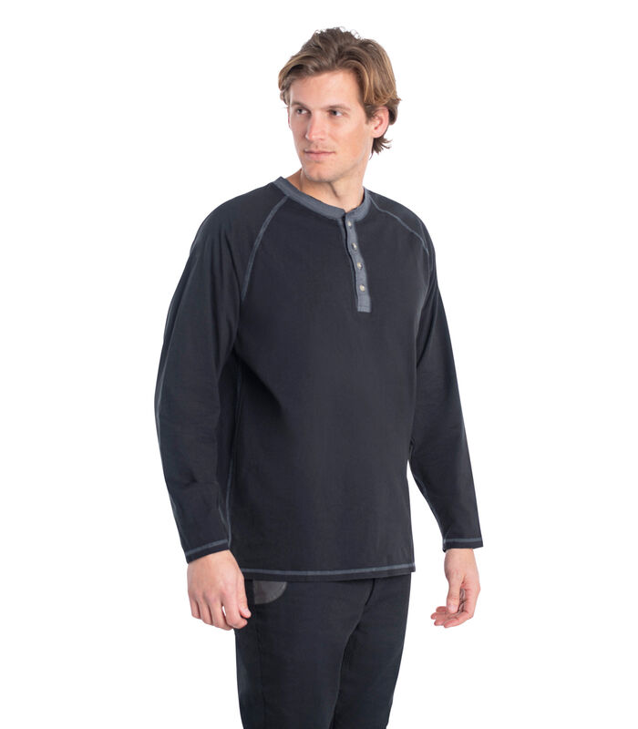 Men's Recluse Raglan Henley Long Sleeve Shirt image number 3