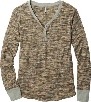 Women's Space Dye Knit Fashion Henley