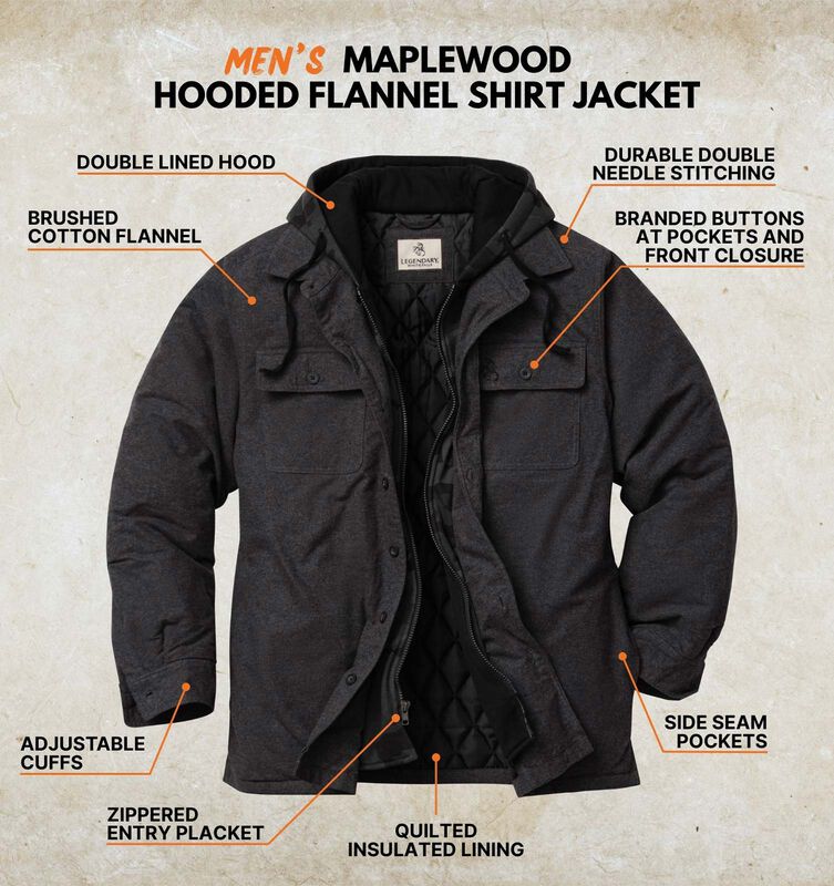 Men's Maplewood Hooded Flannel Shirt Jacket image number 2