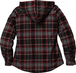 Women's Snap Front Open Country Sherpa Lined Hooded Shirt Jacket