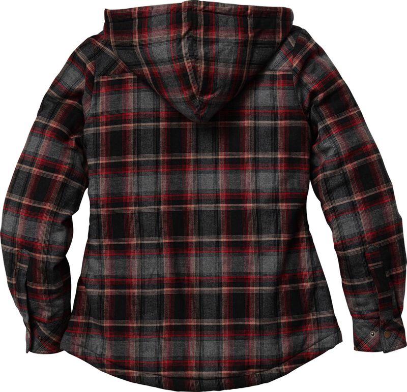 Women's Snap Front Open Country Sherpa Lined Hooded Shirt Jacket image number 1