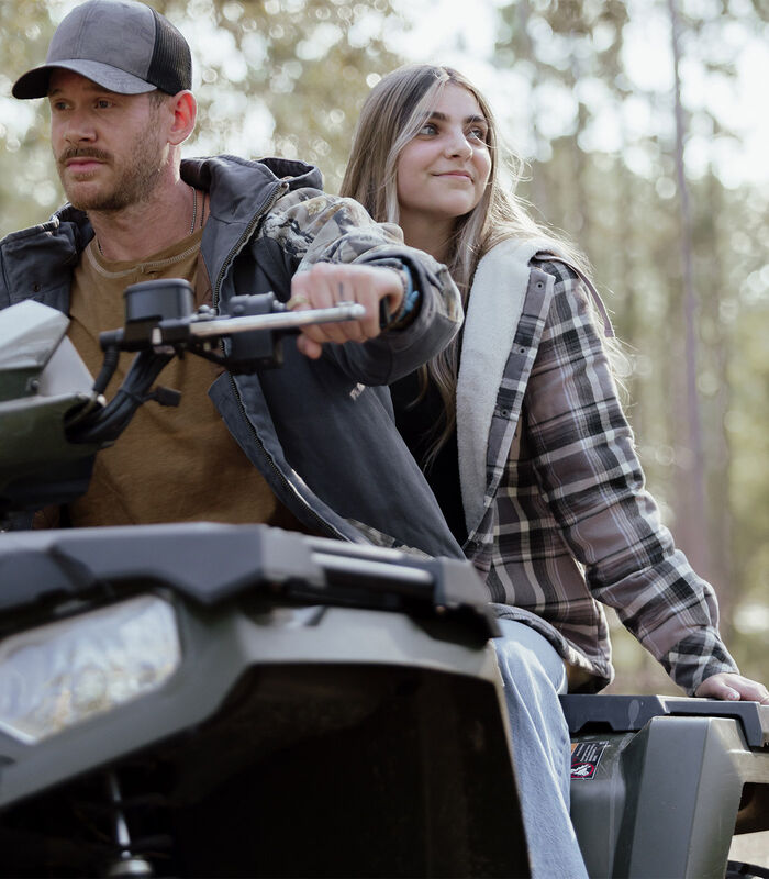 Women's Snap Front Open Country Sherpa Lined Hooded Shirt Jacket image number 2