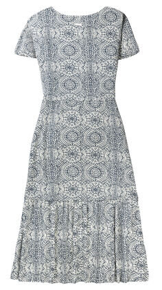 Women's Printed Knit Midi Short Sleeve Dress