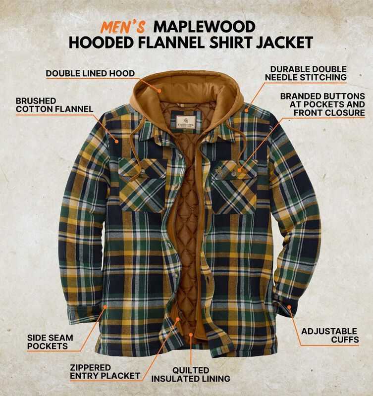 Men's Maplewood Hooded Flannel Shirt Jacket image number 2