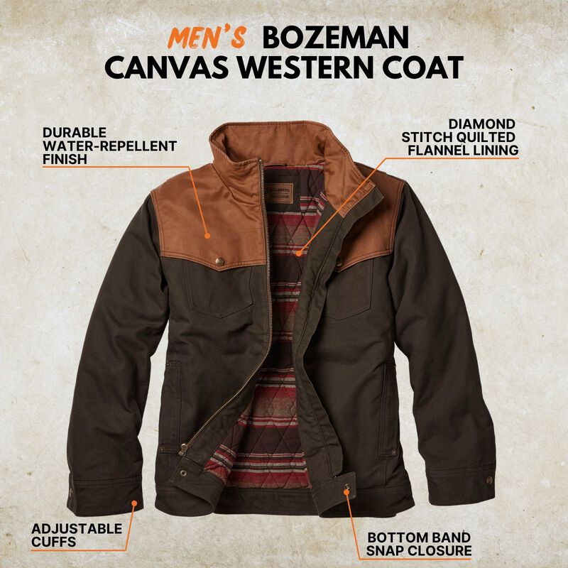 Men's Bozeman Canvas Western Coat image number 2