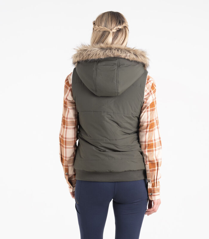 Women's Quilted Toggle Hooded Puffer Vest image number 6