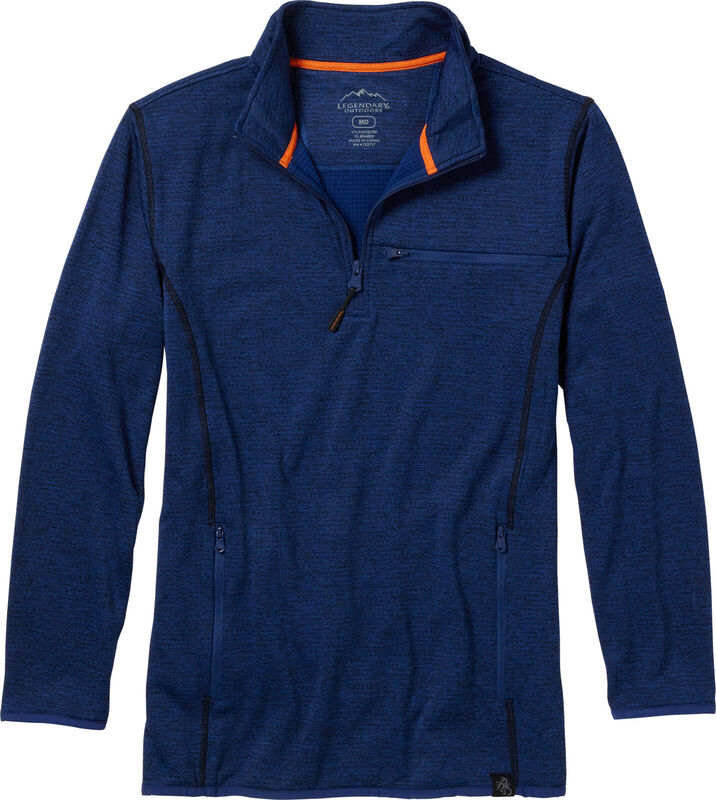 Legendary Outdoors Men's Grid Fleece Half Zip Pullover image number 0