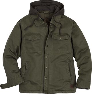 Men's CCW Water Repellent Waxed Cotton Insulated Hooded Snap Jacket