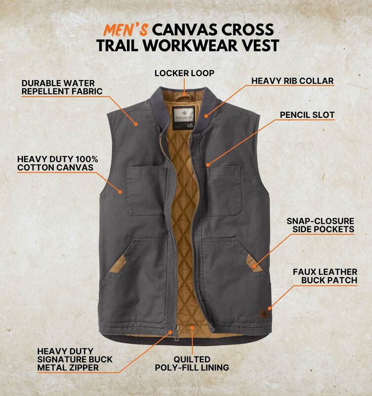 Men's Canvas Cross Trail Workwear Vest image number 2