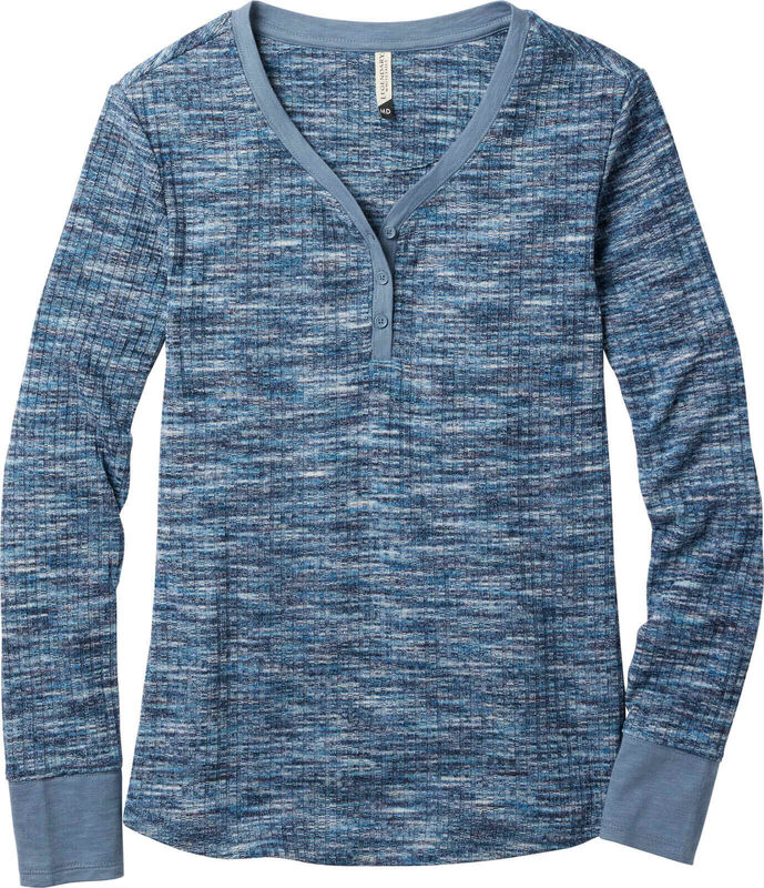 Women's Space Dye Knit Fashion Henley image number 0