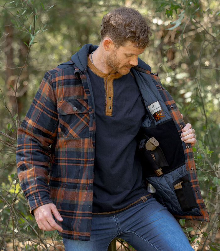 Men's Concealed Carry Maplewood Hooded Shirt Jacket image number 3
