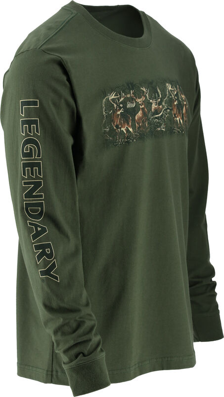 Men's Stag Lineup Long Sleeve T Shirt Made in the USA image number 2