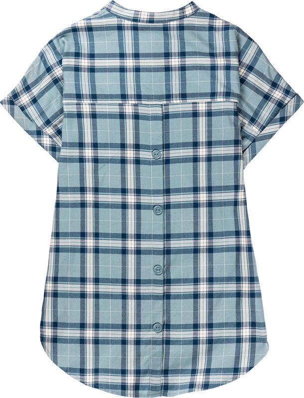Women's Short Sleeve Popover Casual Plaid Shirt image number 1