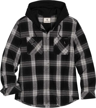 Men's Lumber Joe Flannel Hooded Long Sleeve Snap Shirt