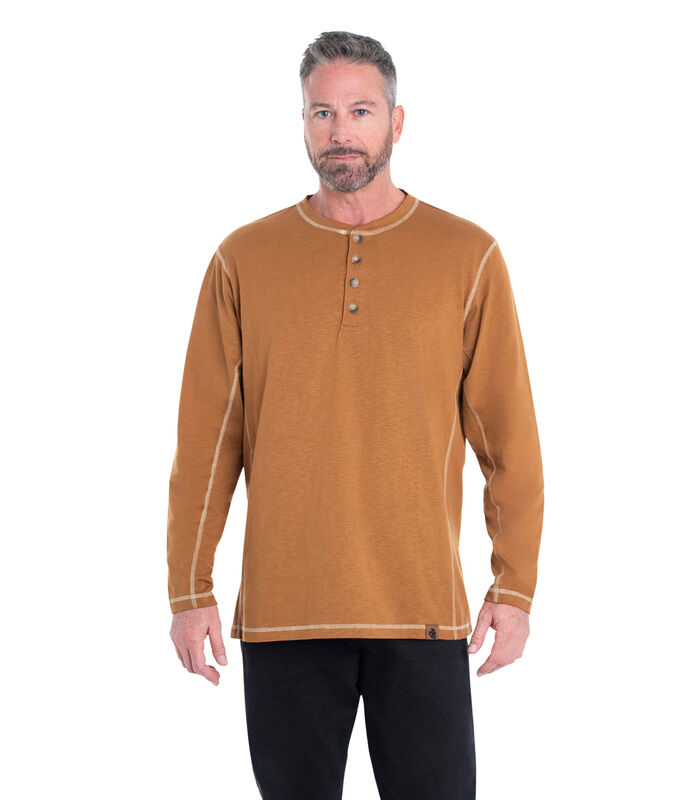 Men's Maverick Slub Henley Long Sleeve Shirt image number 3
