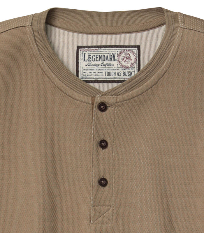 Men's Tough as Buck Double Layer Thermal Henley Shirt image number 2