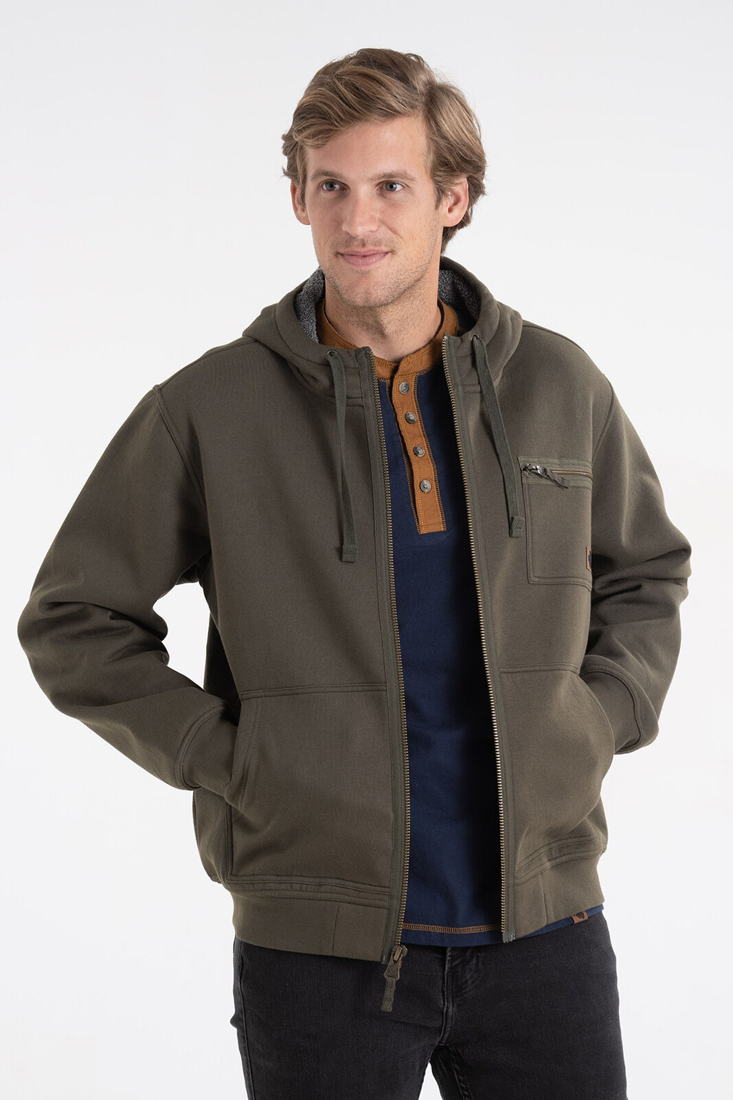 Men's North Woods Berber Lined Zip Front Hoodie