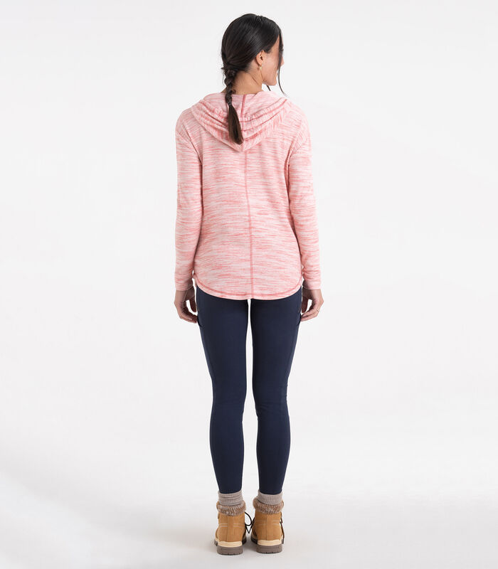 Women's Space Dye Knit V-Neck Pullover Hoodie image number 3