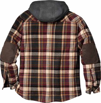 Men's Camp Night Berber Lined Hooded Flannel Shirt Jacket