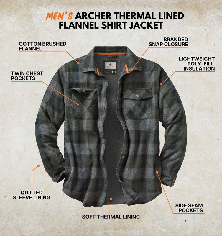 Men's Archer Thermal Lined Flannel Shirt Jacket image number 1