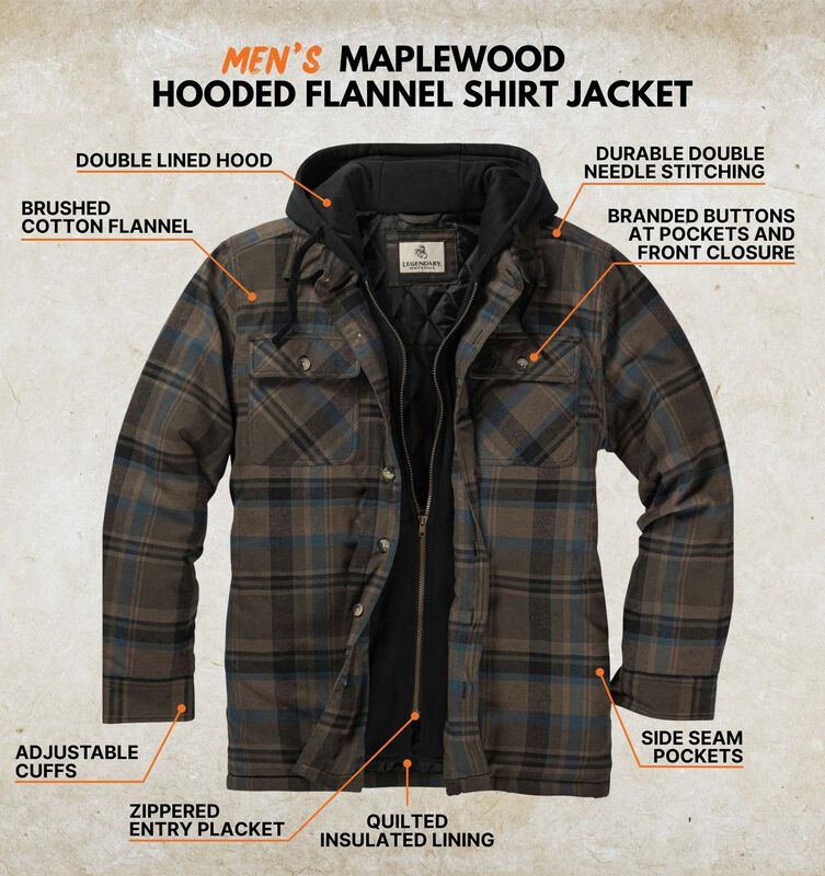 Men's Maplewood Hooded Flannel Shirt Jacket image number 2