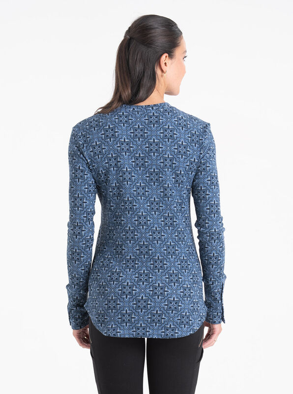 Women's Long Sleeve Waffle Knit Top image number 3