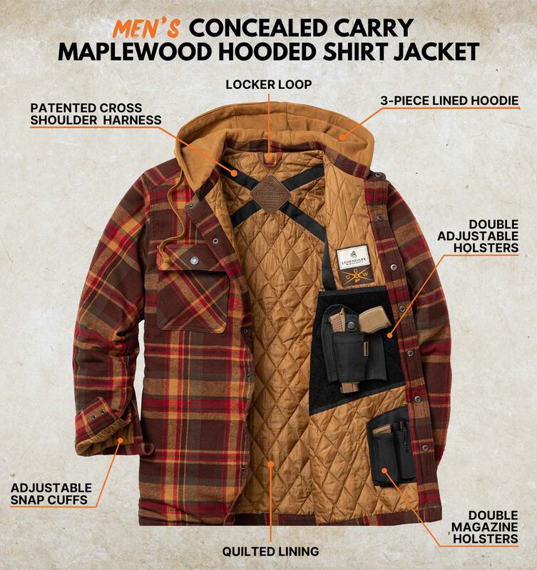 Men's Concealed Carry Maplewood Hooded Shirt Jacket image number 2