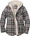 Women's Snap Front Open Country Sherpa Lined Hooded Shirt Jacket