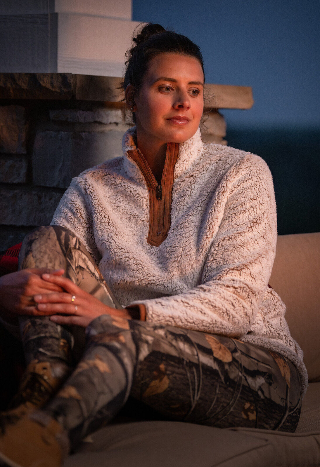 Women's Fuzzy Hide Fleece Pullover | Cozy Winter Loungewear