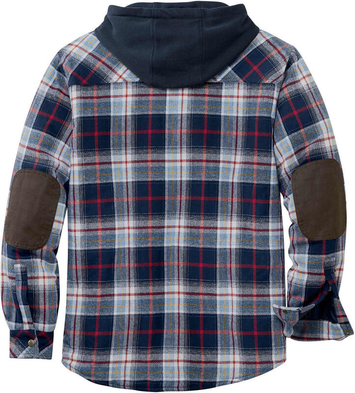 Men's Camp Night Berber Lined Hooded Flannel Shirt Jacket image number 1