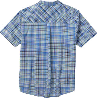 Men&rsquo;s Textured Stretch Woven Plaid Short Sleeve Shirt