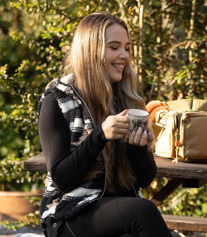 Women's Fuzzy Hide Fleece Hooded Vest image number 4