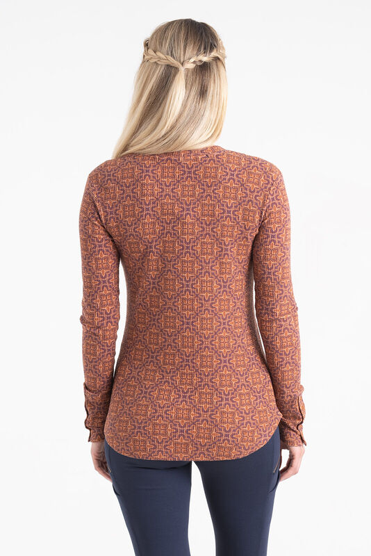 Women's Long Sleeve Waffle Knit Top image number 3