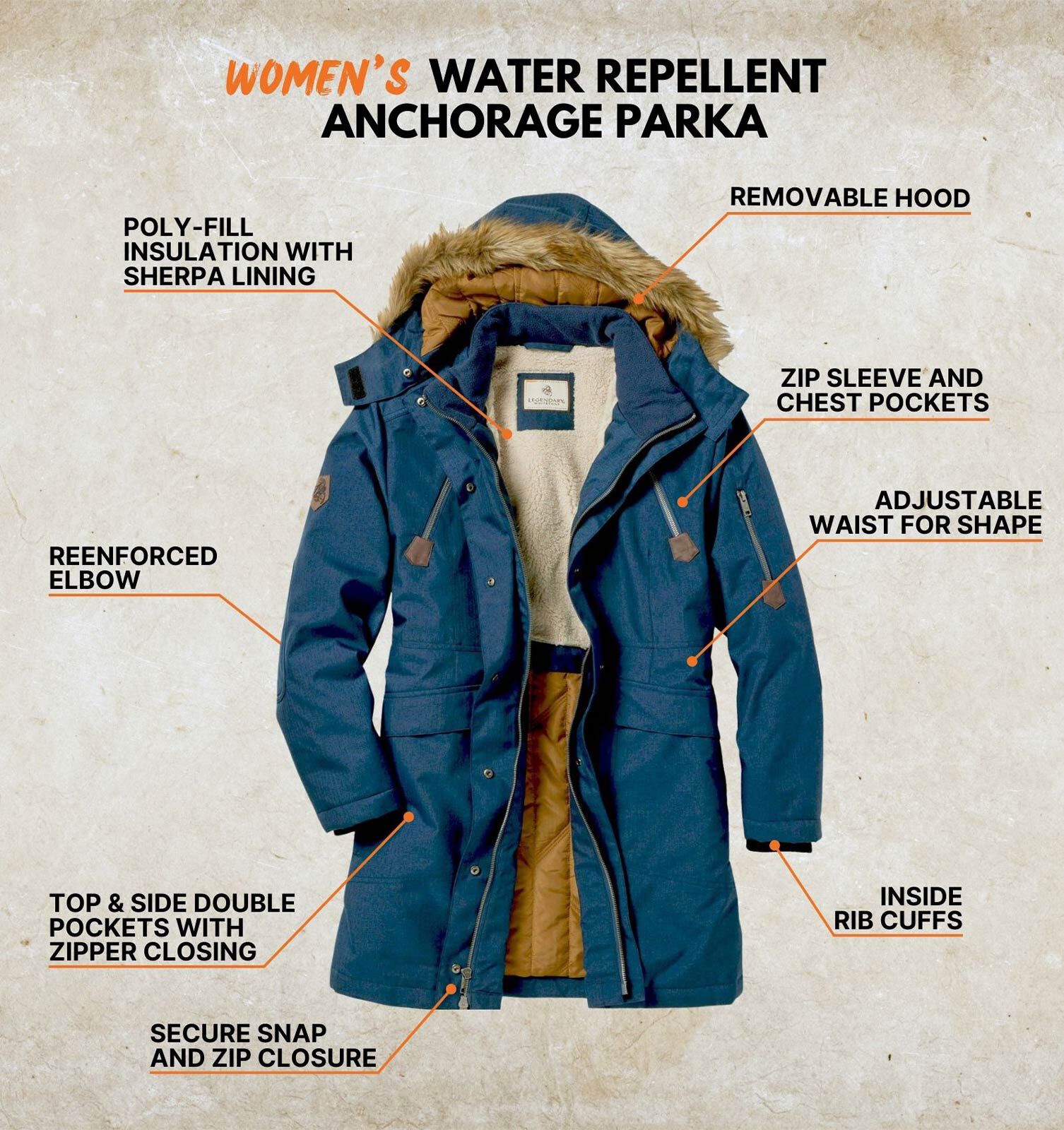 Women's Waterproof Anchorage Parka | Stylish 4 Pocket Women's Parka