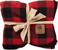 Cozy Wool Cabin Plaid Blanket 57 x 90 Inches