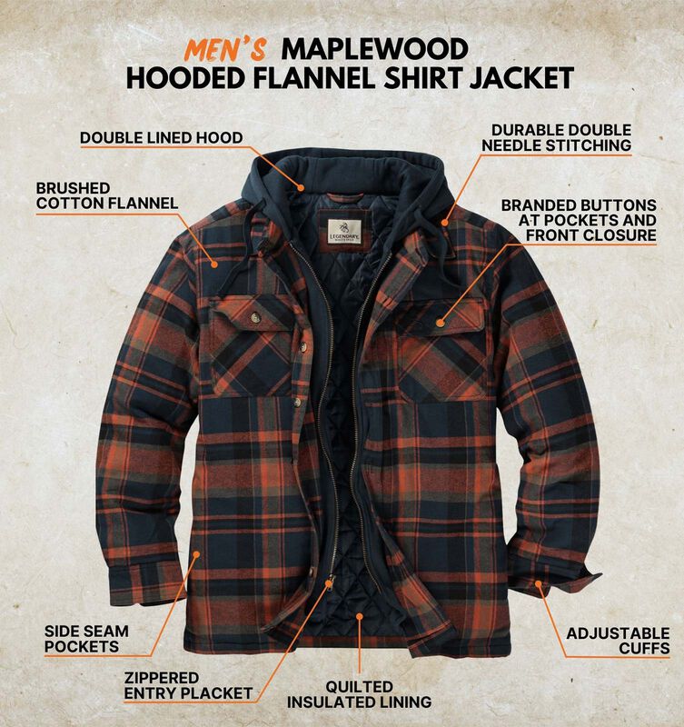 Men's Maplewood Hooded Flannel Shirt Jacket image number 2