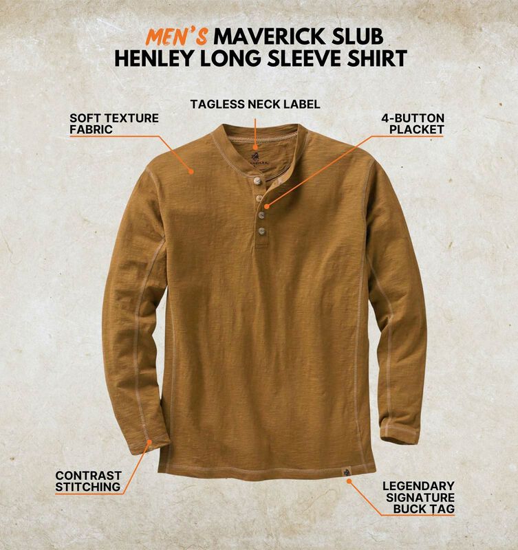 Men's Maverick Slub Henley Long Sleeve Shirt image number 2