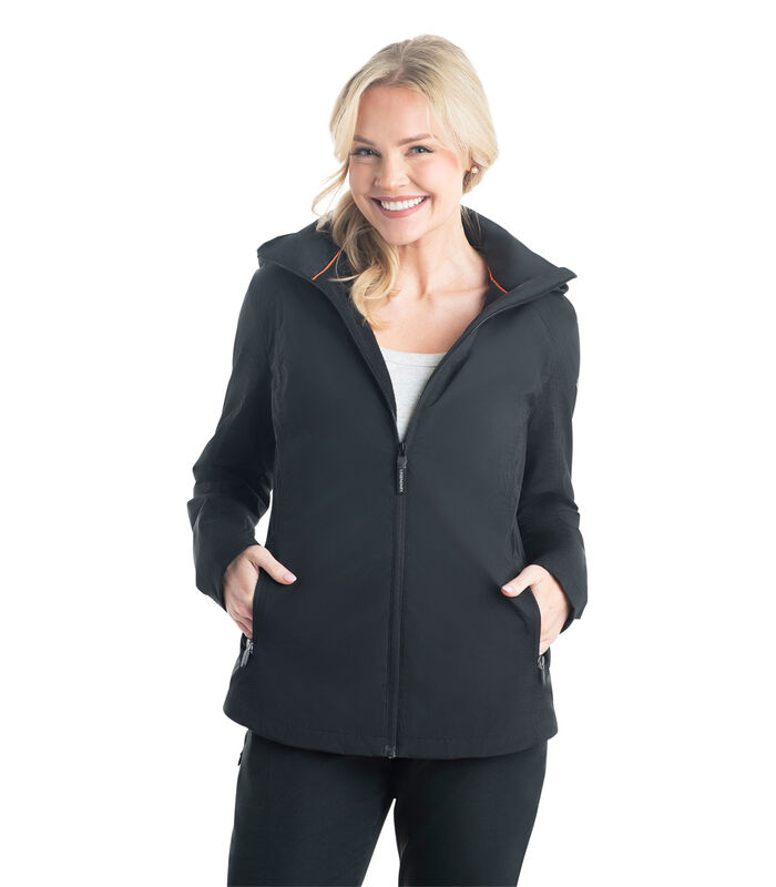 Women's Water Resistant Hooded Performance Rain Jacket image number 2
