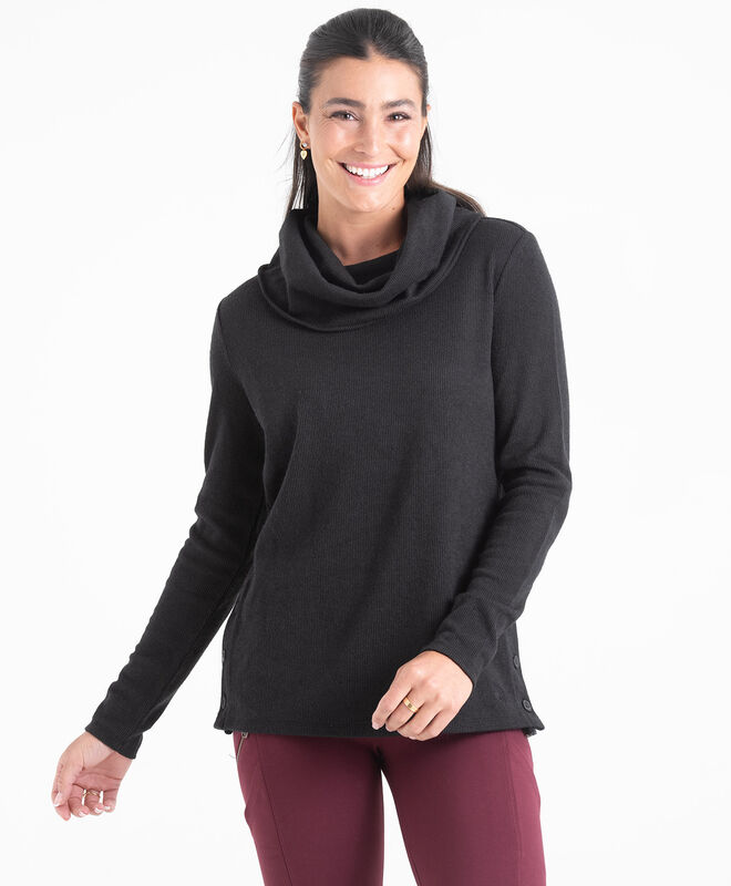 Womens Brushed Cowl Neckline Top image number 2