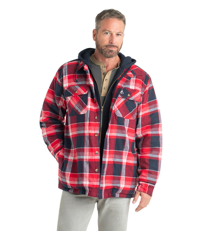 Men's Maplewood Hooded Flannel Shirt Jacket image number 3