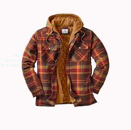 Men's Maplewood Hooded Flannel Shirt Jacket