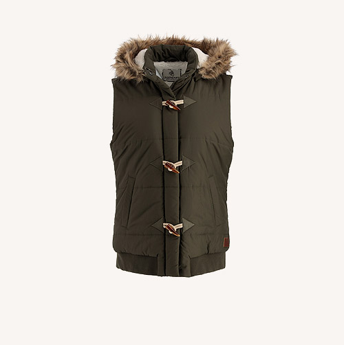 Women's Quilted Toggle Hooded Puffer Vest