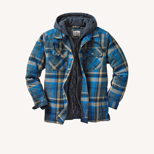 Men's Maplewood Hooded Flannel Shirt Jacket