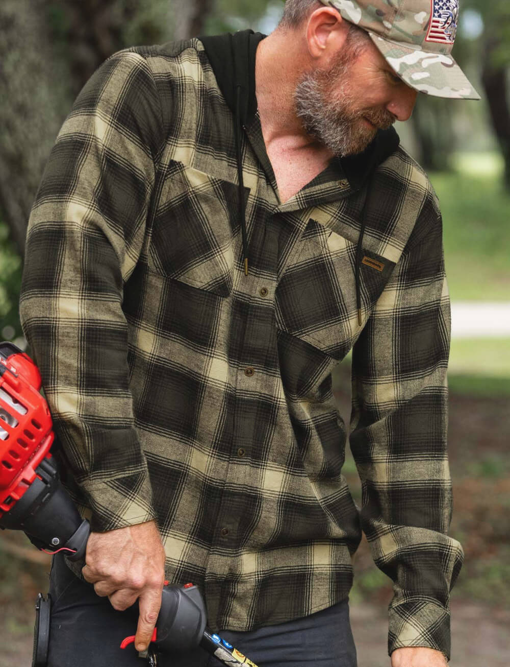 Men's Lumber Joe Flannel Hooded Long Sleeve Snap Shirt
