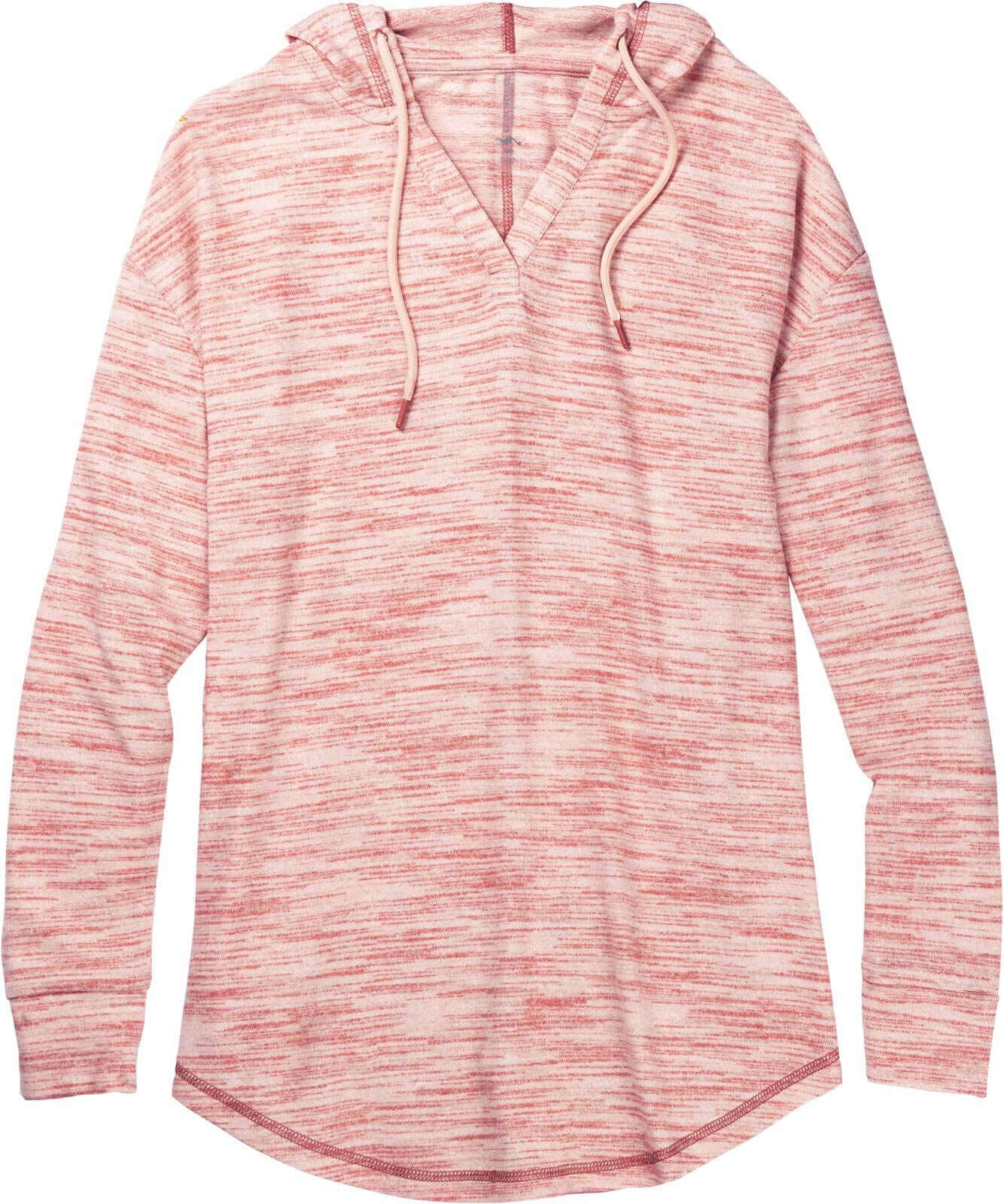 Women's Space Dye Knit V-Neck Pullover Hoodie