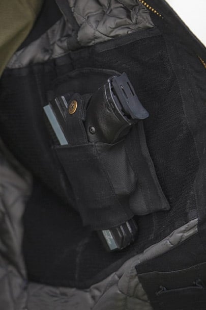 Close-up of the Concealed Carry Canvas Cross Trail Vest