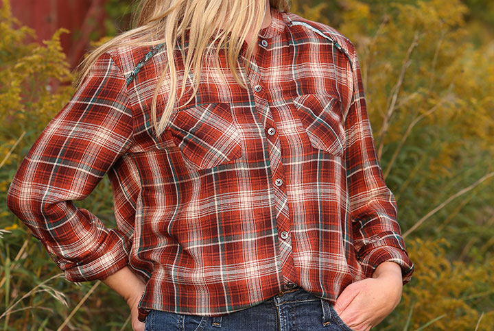 Dress It Up Women's Breezy Plaid Shirt