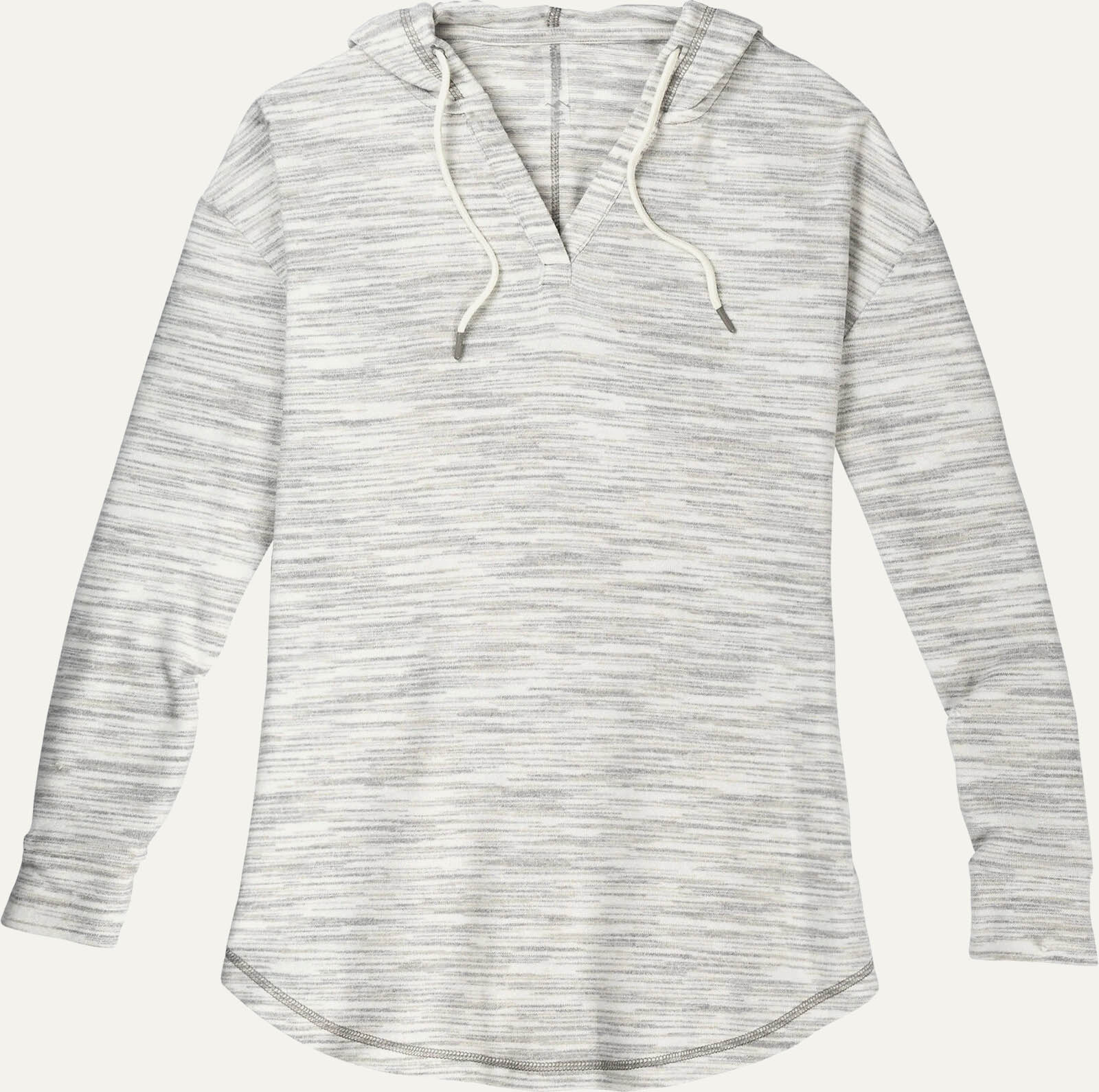 Women's Space Dye Knit V-Neck Pullover Hoodie