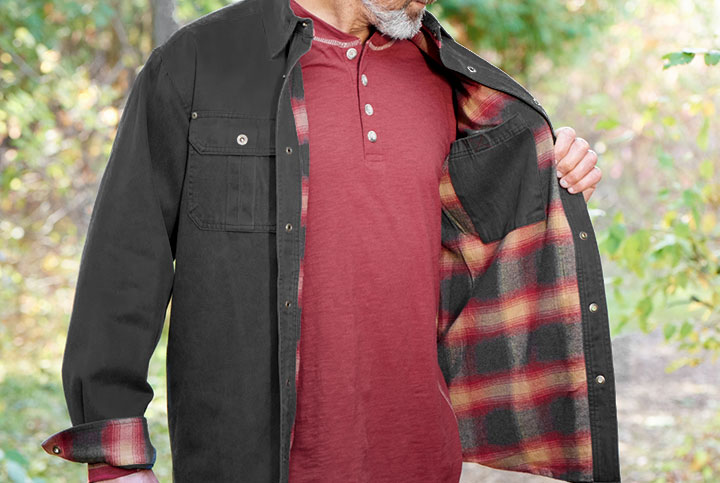 Legendary Whitetails Mens Journeyman Flannel Lined Rugged Shirt Jacket 