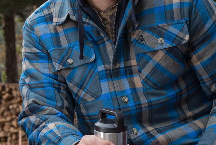 hooded plaid jacket